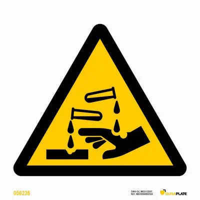 Acid corrosive warning sign