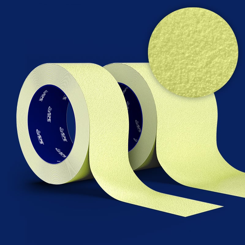 two rolls of photoluminescent antislip tapes hard surface