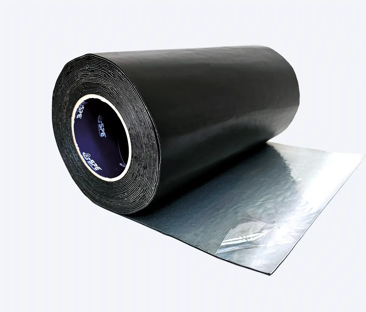 black and silver anticorrosion tape based on a double active passive protection barrier on roll