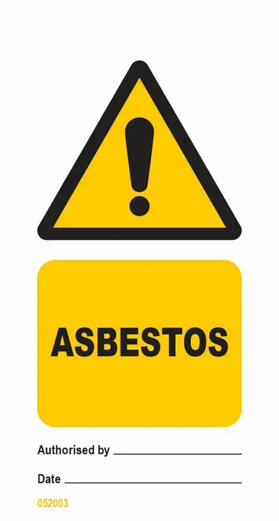 asbestos warning sign tagout
