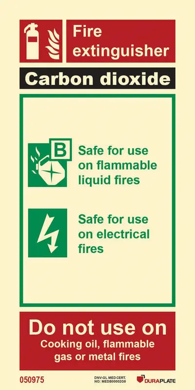 Fire fighting equipment sign carbon dioxide fire extinguisher identification sign