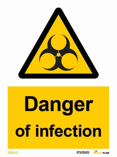 Danger of infection sign and notice