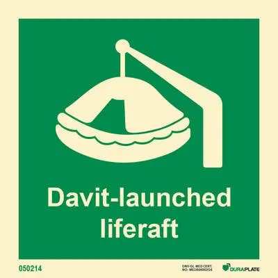 Lifesaving Sign davit-launched liferaft
