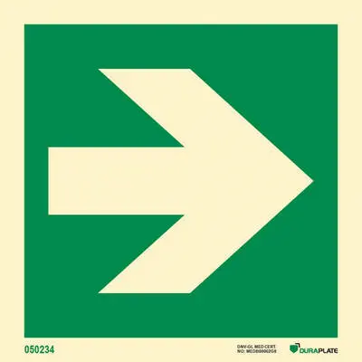 Means of escape sign rotatable arrow