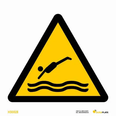 Warning sign diving area