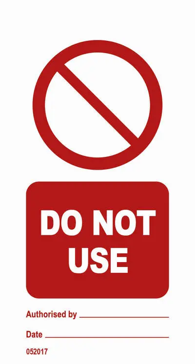 Do not use prohibition sign tagout