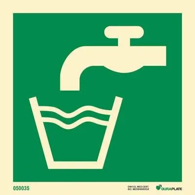 Emergency equipment sign drinking water