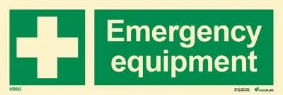 Emergency equipment sign emergency equipment