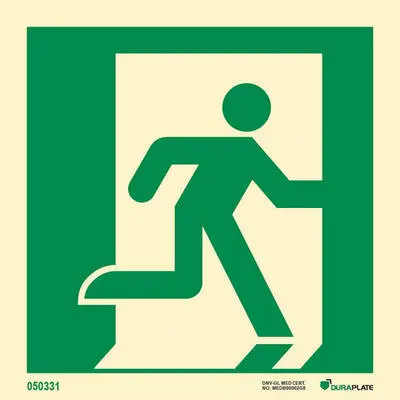 Means of escape sign emergency exit right hand