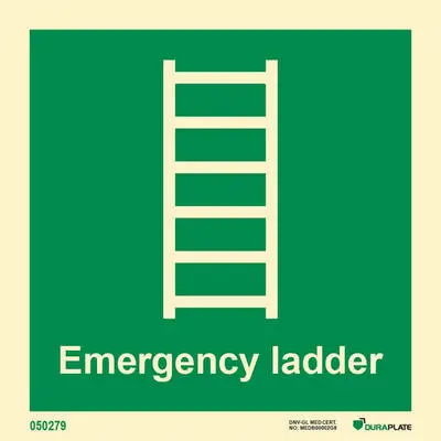 Means of escape sign emergency ladder