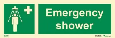 Emergency equipment sign emergency shower