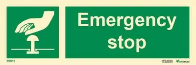 Emergency equipment sign emergency stop
