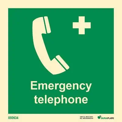 Emergency equipment sign emergency telephone