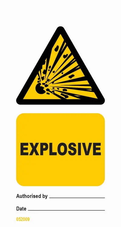 Explosive warning sign tagout