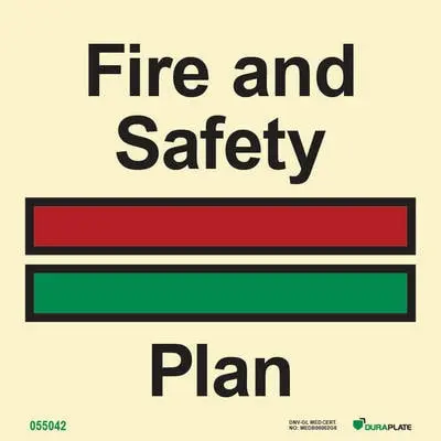 Fire fighting sign fire and safety plan