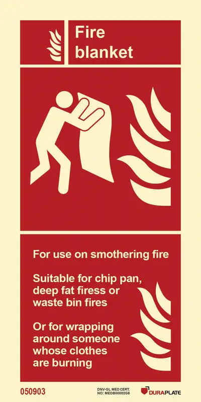 Fire fighting equipment sign fire blanket point