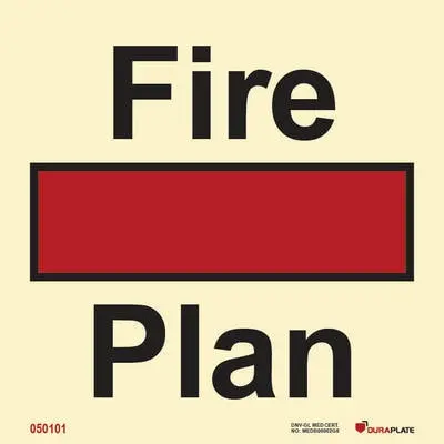 Fire fighting sign fire control plan