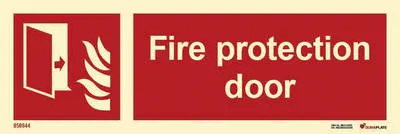 Fire fighting equipment sing fire protection door