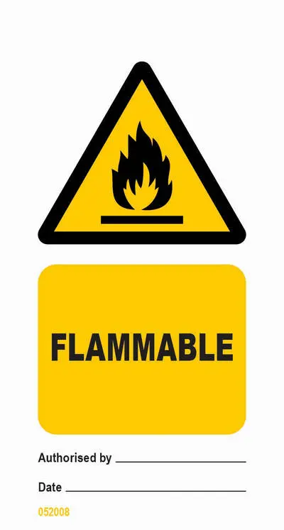 Flammable warning sign tagout