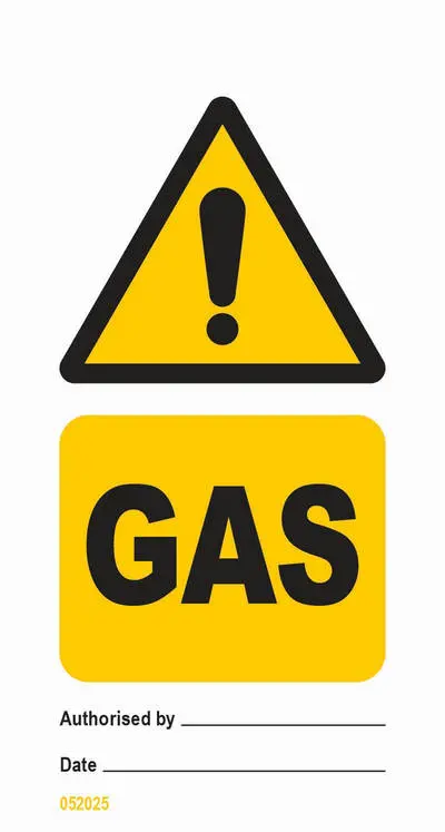 gas warning sign tagout