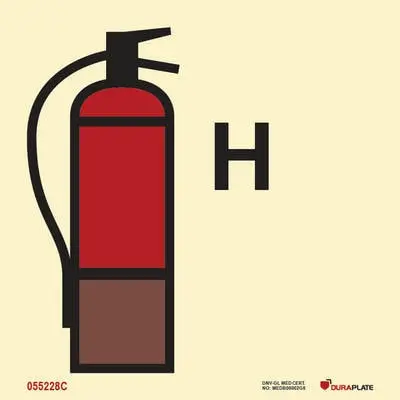Fire fighting symbol halon equivalent fire extinguisher