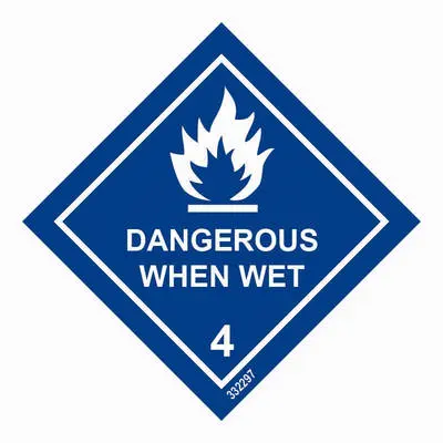 Hazard labelling symbol Dangerous when wet