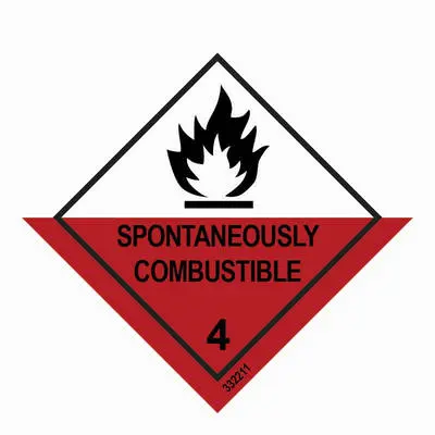 Hazard labelling symbol Spontaneously combustible