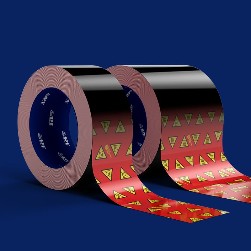 two roll of heat detection tape with warning signs caution hot
