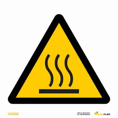 Warning sign hot surface