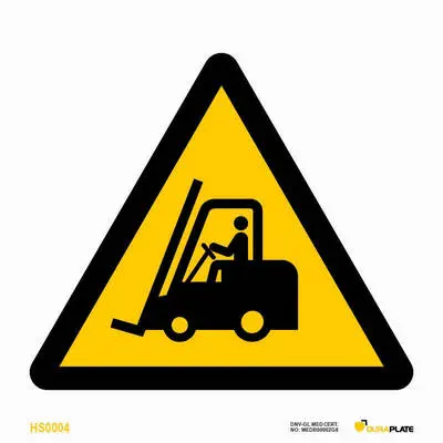 Industrial vehicle warning sign