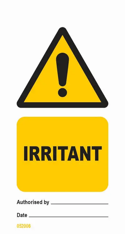 Irritant warning sign tagout