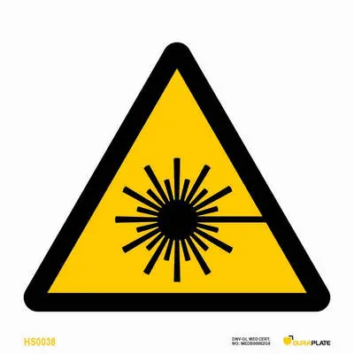 Warning sign laser beam