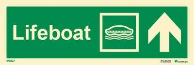 Lifesaving Sign lifeboat with arrow up