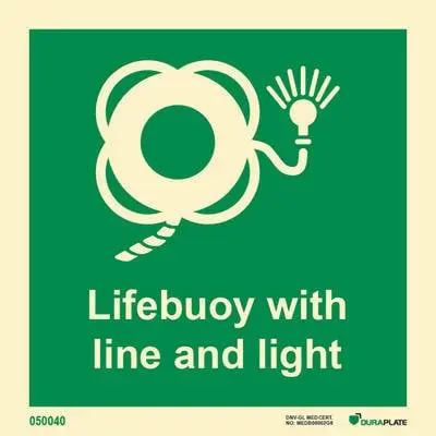 Lifesaving Sign lifebuoy with line and light
