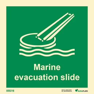 Lifesaving Sign marine evacuation slide
