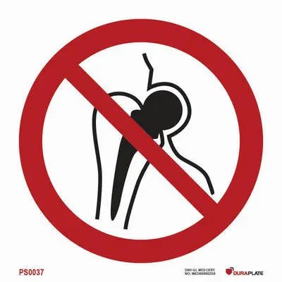 Prohibition sign no access for people with metallic implants