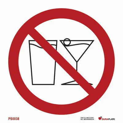 Prohibition sign no alcohol