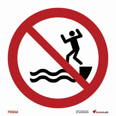 Prohibition sign no jumping into water