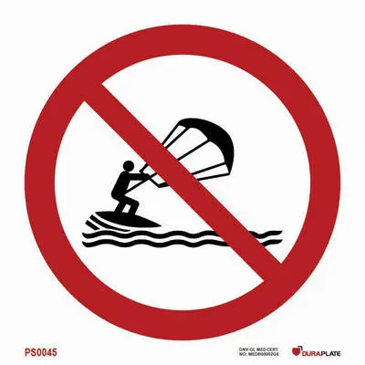 Prohibition sign no kite surfing