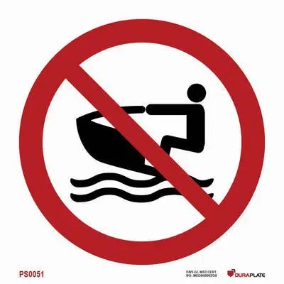 Prohibition sign no personal water craft
