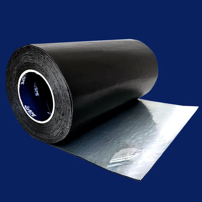 black and silver anticorrosion tape based on a double active passive protection barrier on roll