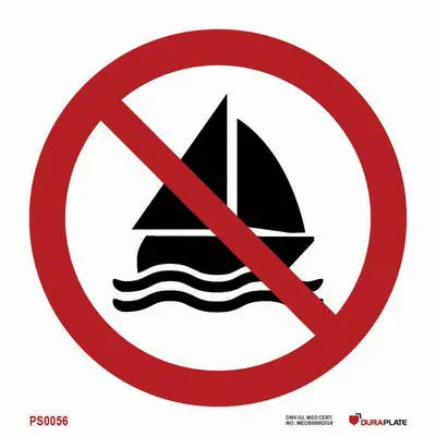 Prohibition sign no sailing