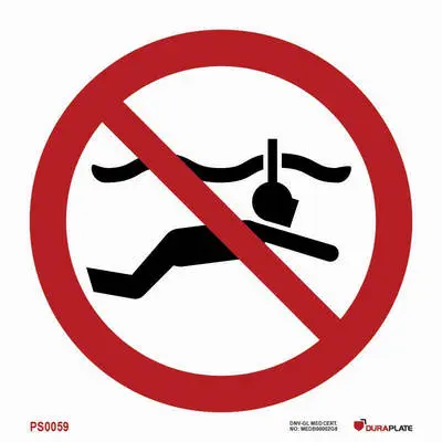 Prohibition sign no snorkelling