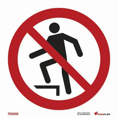 Prohibition sign no stepping on surface