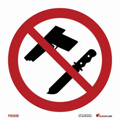 Prohibition sign no weapons