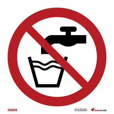 Prohibition sign not drinking water