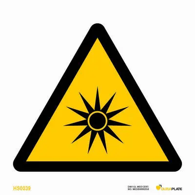 Warning sign optical radiation