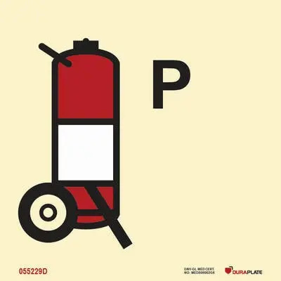 Fire fighting symbol powder wheeled fire extinguisher
