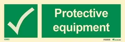 Emergency equipment sign protective equipment