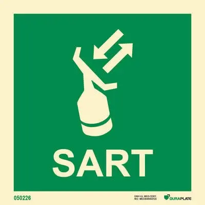 Lifesaving Sign radar transporder SART with text